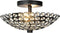 Semi Flush Mount Ceiling Light, Clear Crystal Glass Beads Bowl Shade Lighting