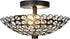 Semi Flush Mount Ceiling Light, Clear Crystal Glass Beads Bowl Shade Lighting