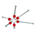 2" Powder Actuated Fasteners, .300 Head Diameter Drive Pin with Red Flute, 100pcs/pack