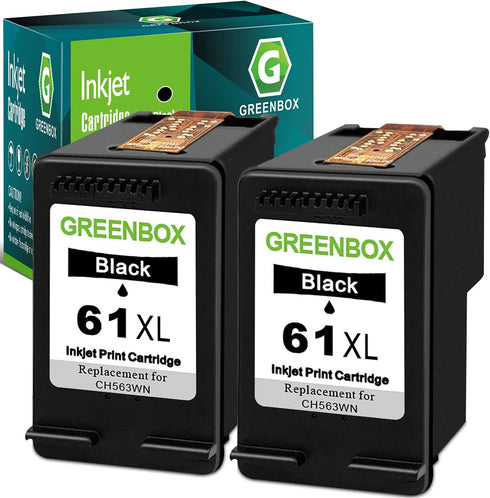 GREENBOX Remanufactured 61 Black Ink Cartridge - Replacement for HP 61XL, Compatible with Envy 4500, Deskjet 1000, 2