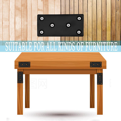 20PCS Black Flat Mending Plates, Heavy Duty Metal Brackets, 3-1/8” Stainless Steel Joining Plates for Wood Furniture