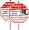 2 Pack Security Sign, Private Property Video Surveillance Sign, with 36" Metal