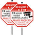 2 Pack Security Sign, Private Property Video Surveillance Sign, with 36" Metal