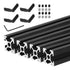uxcell 4 Pcs T Slot 2020 Aluminum Extrusion Profile, 200mm x 20mm Anodized Black Linear Rail for 3D Printer, CNC, DIY