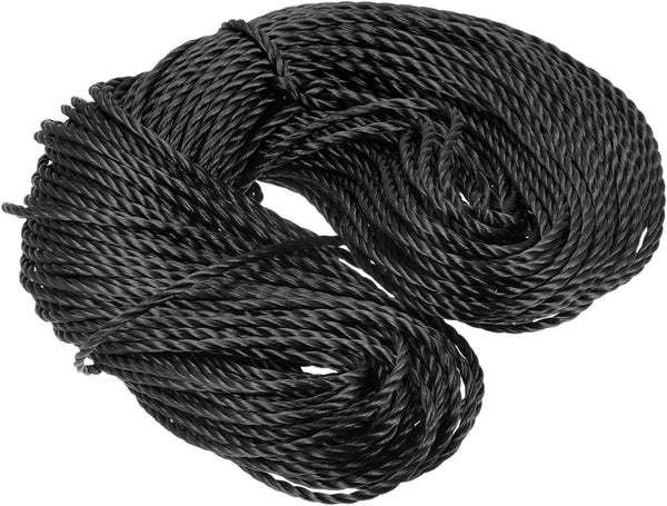 MECCANIXITY Twisted Mason Line Nylon Twine String Cord Black 50M/164 Feet for Netting, Landscaping, DIY Projects