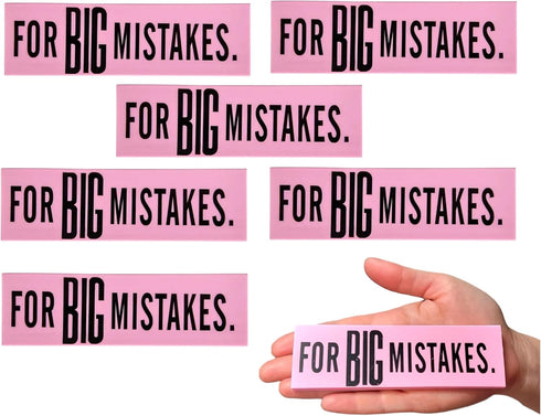 Giant Pink Erasers for Big Mistakes, 5.5" Large Pencil Rubber Eraser, Back to School Stationery Supplies, 24 Pack