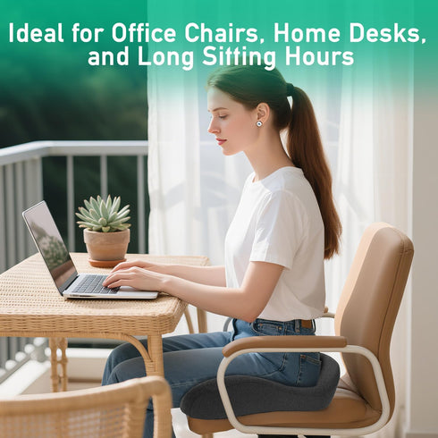 Ergonomic Seat Cushion for Office Chair High-Density Memory Foam Support with U-Shaped Coccyx Cut-Out, Stable Comfort