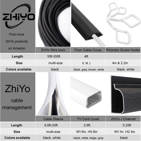 ZhiYo 20FT 1/2” Wire Loom Split Tubing, High Temperature Heat Resistant, Black