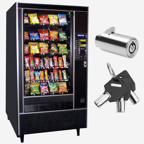 Tubular Key Lock for Vending Machines, Zinc Alloy, Chrome, 2 Pack