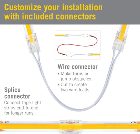 24V 2700K, 315 2.5M 172110 Armacost Lighting RibbonFlex Pro White COB LED Strip Light Tape Lumens/Ft