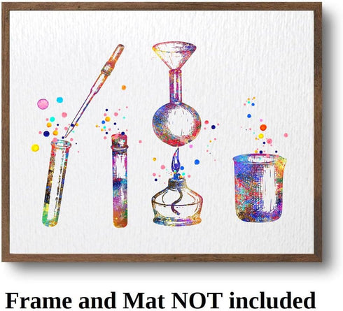 Dignovel Studios 11X14 Unframed Chemical Lab Test Tubes Pipette Art Print, Laboratory Science Biology Decor