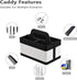 Desk Organizer Caddy with Handle-Portable PU Leather Remote Control Holder-Nightstand Dresser Tote Storage