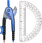 YOOUSOO Compass and Protractor Set, Student Geometry Math Set, Drawing Compass and 6