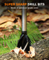 Bushcraft Hand Auger Wrench, Heavy-Duty Scotch Eye Wood Auger, Hand Auger Wood Drill, Manual Hole Maker Multitool with Leather Case for Camping, Outdoor, Hiking