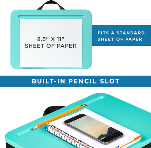 LAPGEAR Compact Lap Desk - Fits up to 15 Inch Laptops, Aqua Sky - Style No. 43109