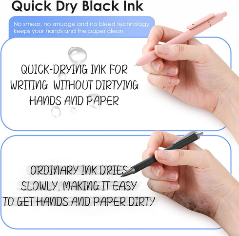 Gel Pens Fine Point 0.5mm, Smooth Writing Japanese Pen, Aesthetic Office Essentials, Black Pens Gifts