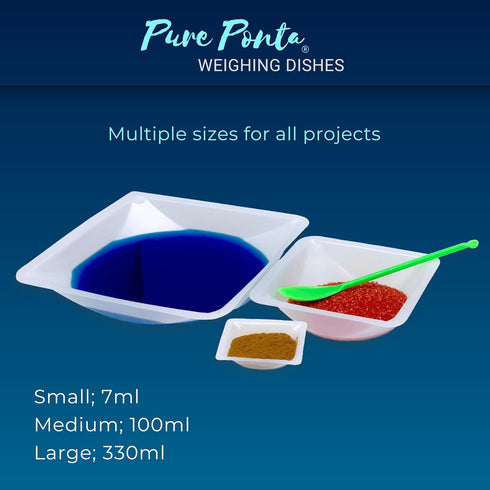 Weigh Boats Large - 125 Pack 330ml Plastic Disposable Trays for Scale, Square Weighing Dishes for Powder, Food Samples