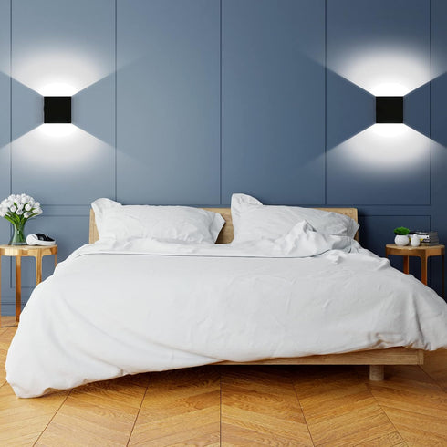 Set 2, LG9939112 Indoor Wall Sconces Battery Operated of Rechargeable Wall Lights Black Touch Control, Modern Up Down