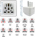 US Plug Adapter for USA, EU, UK, Australia, JP, Asia, Italy, Swiss - Convert Round to Flat Pin to USA Type B 3-Prong Male Plug Wall Outlet Power Charger Converter 2Pack