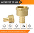10-Pack PEX Fittings, 1/2" PEX x 1/2" Female NPT, Brass Crimp Fitting for PEX Pipes, ASTM F1807