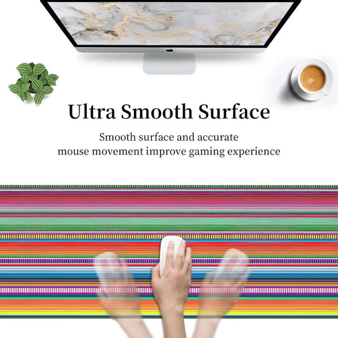 Sigouyinei Office(31.5"X 11.8") Mexican Serape Color Stripe Gaming Keyboard Mouse Pad Mousepad Huge Extended XL