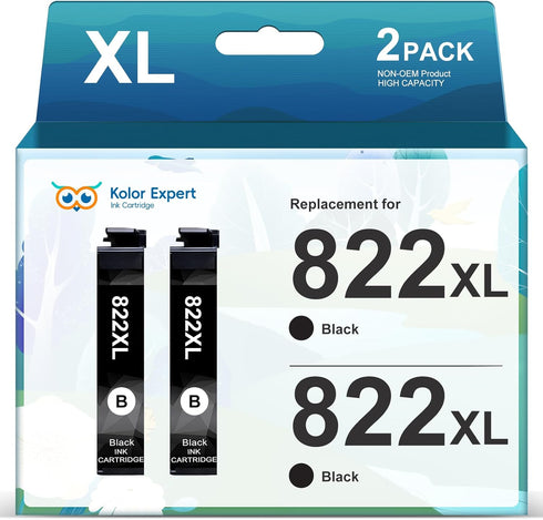 Remanufactured 822XL Ink Cartridge Replacement for Epson 822XL Black for Workforce Pro WF-3820 WF-4820