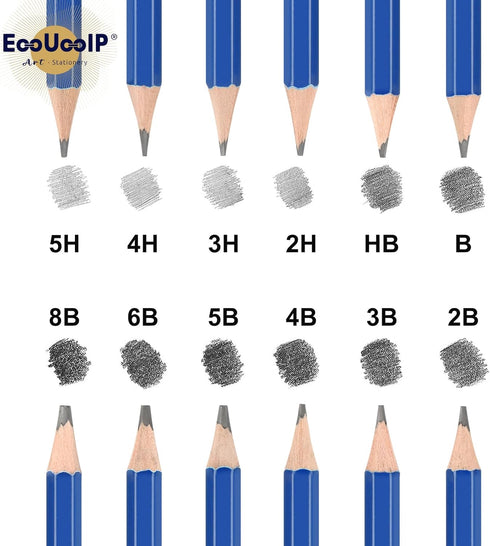 EooUooIP Drawing and Sketching Set, 26 pcs Complete Art Kit for Artists and Beginners