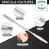 Lab Micro Double Ended Spatula, Round/Tapered Arrow End, Flat Ends, 50mm X 9mm, 7" Length, Stainless Steel