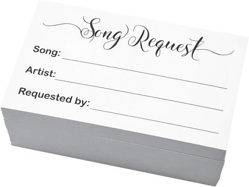 RXBC2011 100 Song Request Cards for Wedding Reception, Prom Dance Party, Band DJ Karaoke