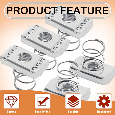 Aifukena 1/4-20 (Pack 50) Strut Channel Nuts - Spring Channel NutZinc Plated