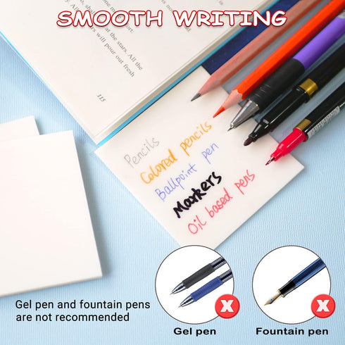 ENLUOM 400 Sheets Colored Transparent Sticky Notes, 3 x 3 in Pastel Clear Waterproof Self-Sticky Notes