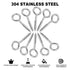 YGAOHF 10 Pcs 2.5 Inches Eye Hooks Screw, 304 Stainless Steel Heavy Duty Eye Bolts, Silver Eye Screws for Wood