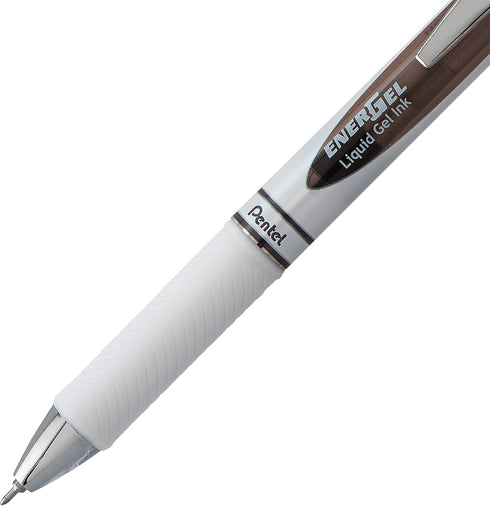 Pentel Gel Ink Pen, EnerGel Pearl, 0.5mm Fine Point, Needle Tip, Black (BLN75WBP3A)