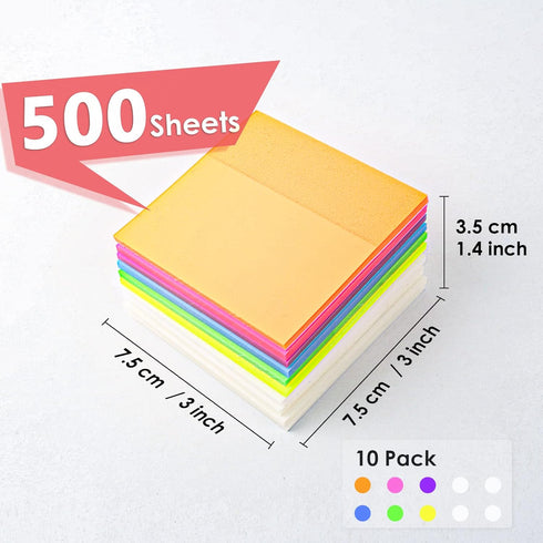 Transparent Sticky Notes 500 Pcs, MIUTME Clear Waterproof Translucent Memo Pad 3 x 3 inch for Office College School