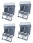 QWORK Microscope Slides Staining Jar and Rack, 24-Slots, 4 Pack, Grey
