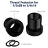 2 Pack Thread Adapters and Washers,1/2x28 to 3/4x16 Steel Thread Protector with Rubber Washer (Black) (1/2x28-3/4x16)