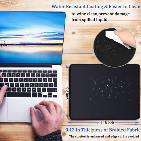 Mouse Pad, Upgraded 30% Larger with Durable Stitched Edges, Waterproof Nonslip Natural Rubber Base for Gaming, 11.8 x