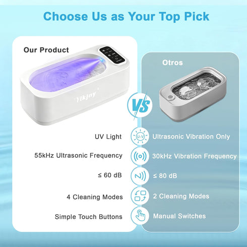 ylkjny 55KHz 400ml 4 Ultrasonic Jewelry Cleaner, Ultrasonic Cleaner with Cleaning Modes & LED Light, Ideal for Jewelry