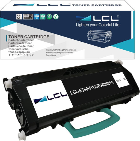 LCL Remanufactured Toner Cartridge Replacement for Lexmark E360H11A E360H21A, 9000 Pages, 1-Pack Black