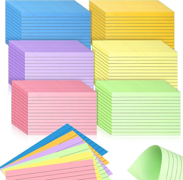 Tecmisse 1800 PCS Ruled Index Cards, 3x5 Inches Colorful Index Cards, Heavy