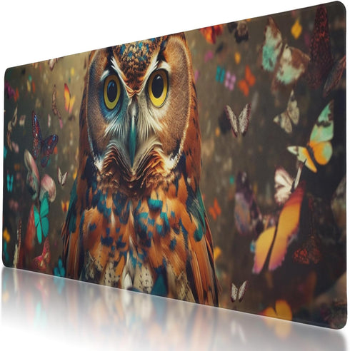 Oversized Non-Slip Mouse Pad for Gaming and Work, XXL Size with Easy Gliding Surface, Cute Owl Design