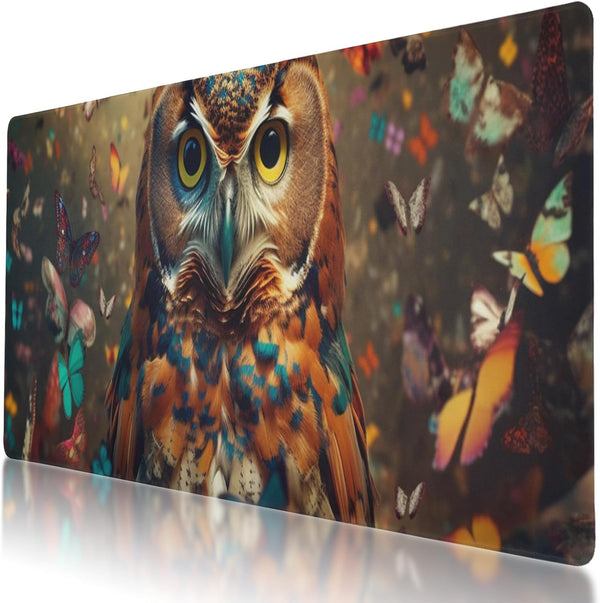 Oversized Non-Slip Mouse Pad for Gaming and Work, XXL Size with Easy Gliding Surface, Cute Owl Design