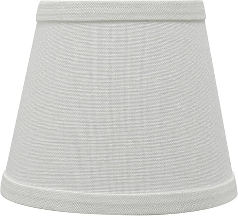 Aspen Creative 32862-2A 4" 6" 5" Small Hardback Empire Shape Chandelier Clip-On Lamp Shade, White, Top x Bottom x Slant