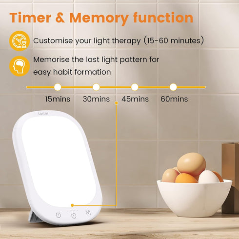 10,000 5 4 4 LASTAR Sun Lamp Lux Daylight Lamp with Memory Function Adjustable Brightness Levels Color Temperature