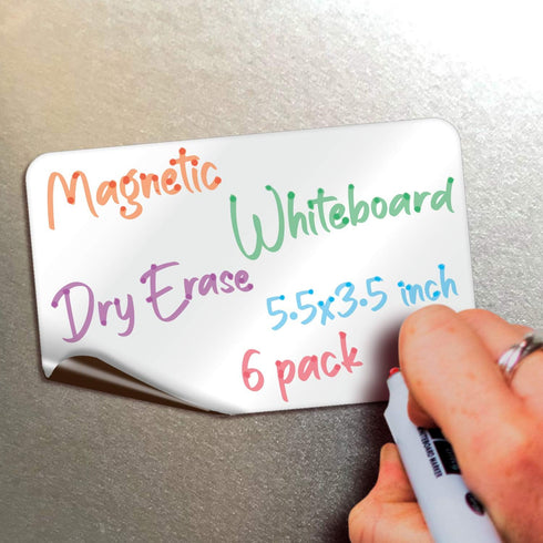 iSYFIX Magnetic Dry Erase Whiteboard Notes, 5.5 x 3.5 inch, 6 Pack, Rectangle Decorative Magnet Whiteboard for Kitchen,