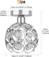 Zevnico Closet Silver Mini Chandelier Light Fixture, Crystal Ceiling Light, Semi Flush Mount Hallway Lights, Small