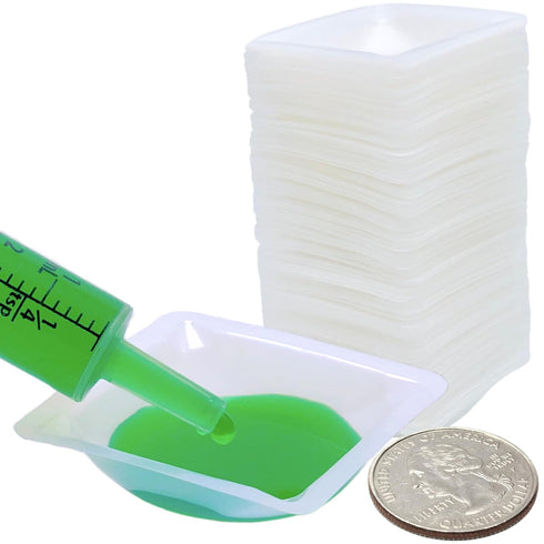 Weigh Boats Small - 125 Pack 7ml Plastic Disposable Trays for Scale, Mini Pour Boat Tray