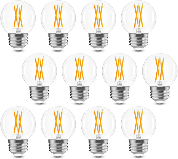 GvvooHome Dimmable G16.5 Light Bulb 2700K Warm White, 4W, 40 watt Equivalent,