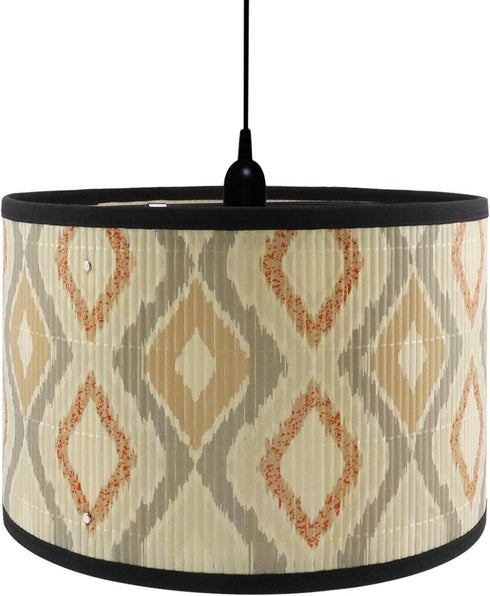 Crapyt E27 Drum Wood Lampshade, 11.8" 11.8" 7.87" Round Removable Lamp Cover,