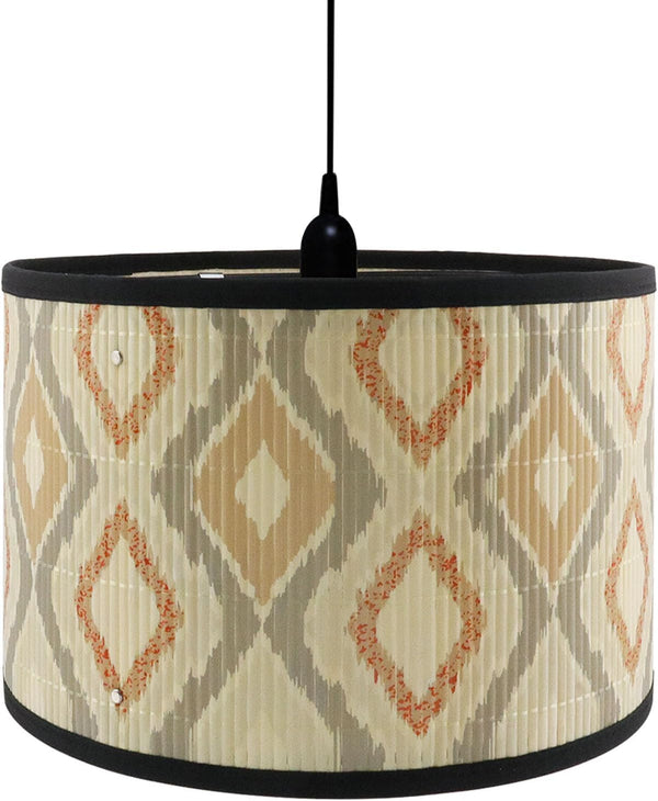 Crapyt E27 Drum Wood Lampshade, 11.8" 11.8" 7.87" Round Removable Lamp Cover,